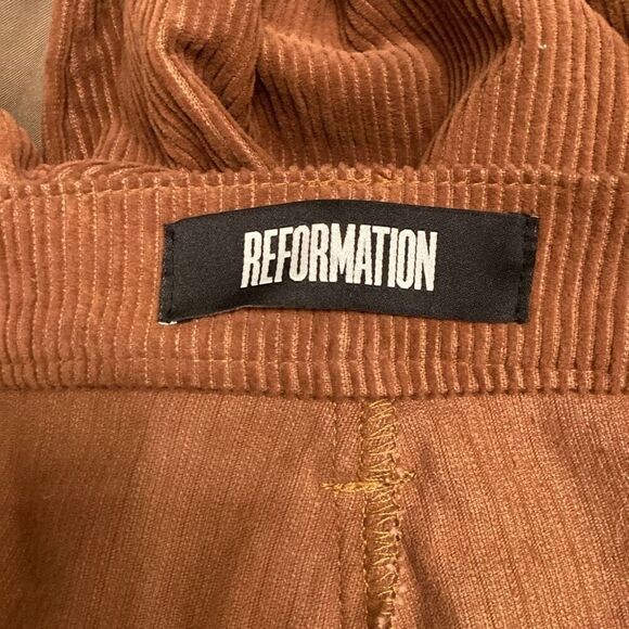 Reformation Mick High Rise Corduroy Wide Leg Pants Brown - Picture 12 of 13